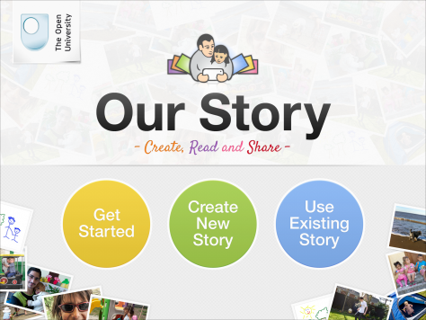 "Our Story App" logo.