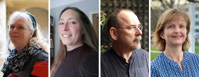 Image shows portraits, side-by-side of (L-R) Professor Rebecca Ferguson, Professor Kristina Hultgren, Professor Peter Keogh, Professor Joan Simons