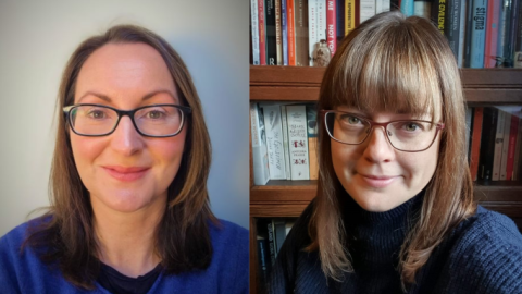 A collage of portrait images of Dr Carrie Purcell and Dr Sarah Cox