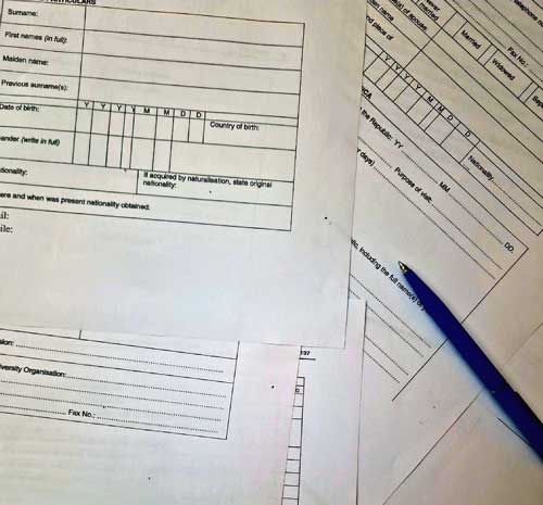 a close up of visa paperwork