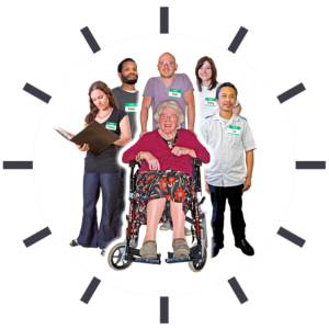 Group of people with lines around them