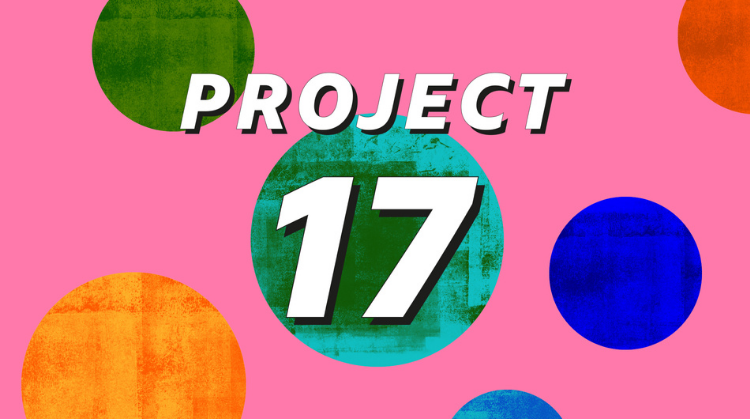 The Project 17 logo has text PROJECT 17 against a pink background with coloured circles around it.