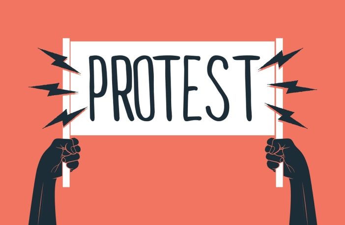 Protest banner illustration