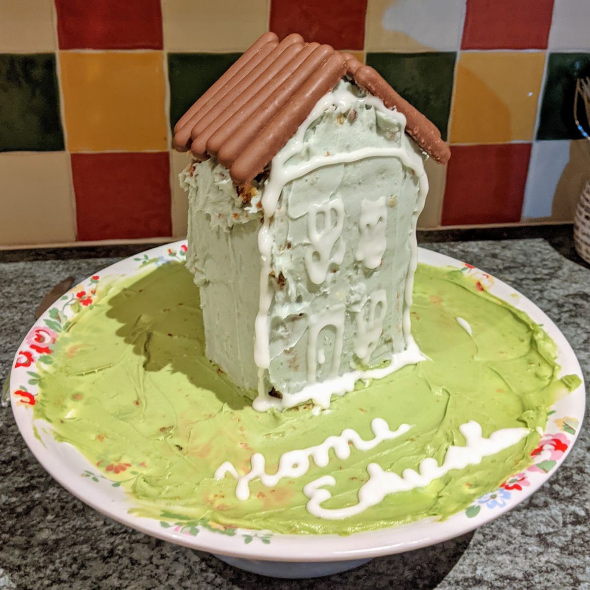 Robert's apple-spice 'house' cake from the OU's 2021 Bake Your Research competition.