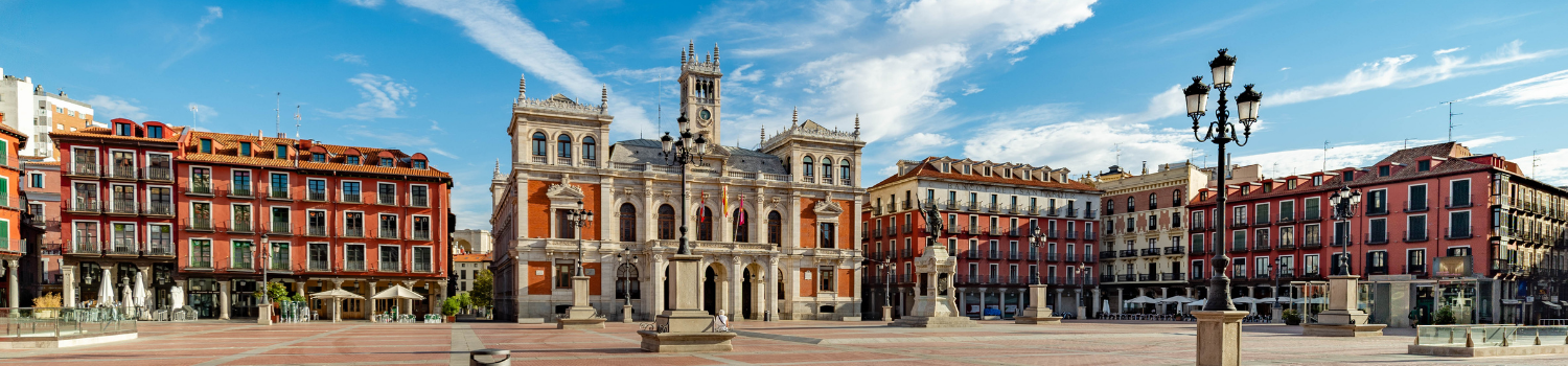 Plaza Mayor of Valladolid with the City Hall in Spain