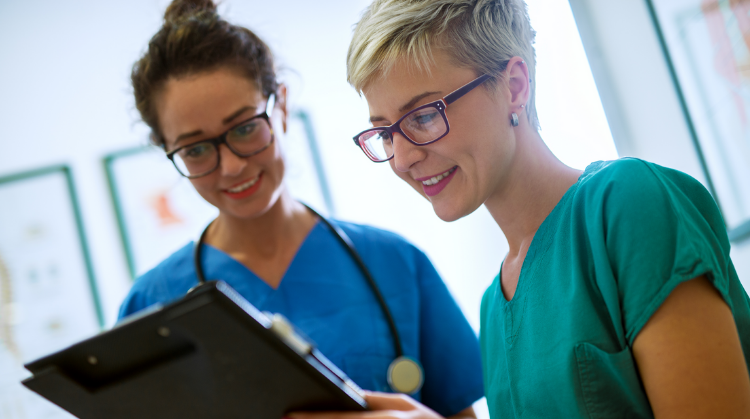 two nurses in practice