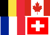 Flags of Belgium, Canada, France and Swizerland