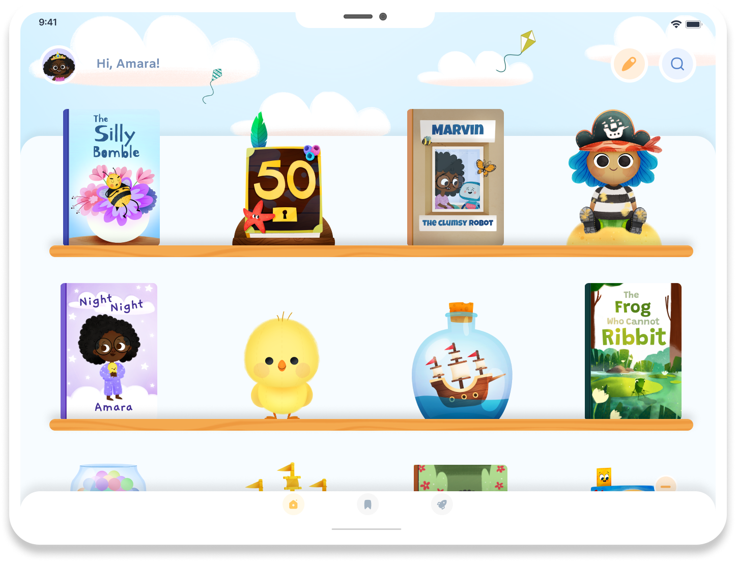 Screen shot of Pibbon app on iPad tablet.