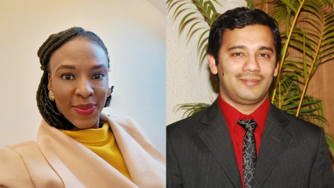 Portrait of Dr Jennifer Agbaire and Dr Sharif Haider