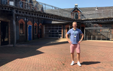 Rob on site at ‘The Courtyard’ where his 100 day placement is located.