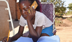 Girl listening on her phone 