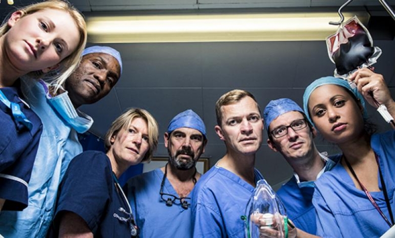 Hospital - group shot of the doctors and other hospital staff (BBC Use)